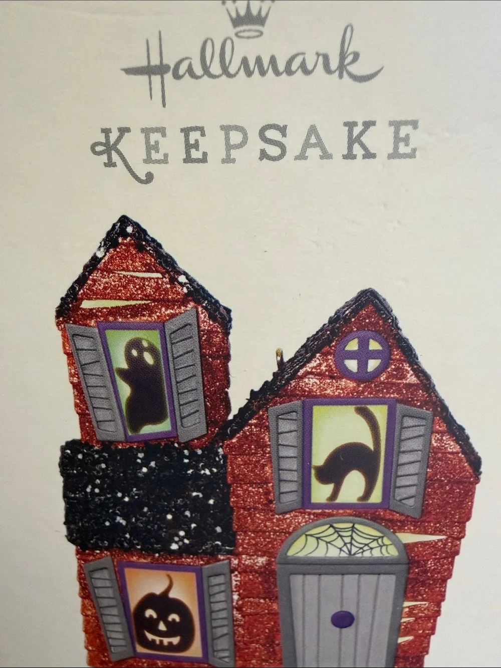 Hallmark Halloween Mysterious Manor Ornament in Orange and Black - Picture 7 of 7